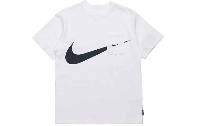 Nike T-Shirts Men's White Crew Neck Moderate Straight Fit