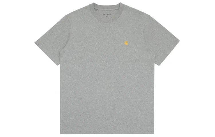 Carhartt WIP T-Shirts Men's Gray Crew Neck Moderate Straight Fit