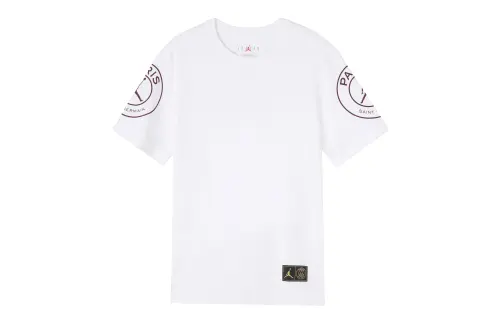 Jordan T Shirts Men's White Crew Neck Moderate Straight Fit