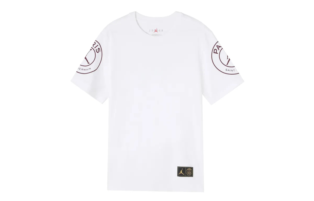 Jordan T-Shirts Men's White Crew Neck Moderate Straight Fit