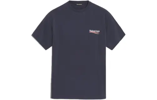 Balenciaga T Shirt Loose Fit Unisex Navy Blue