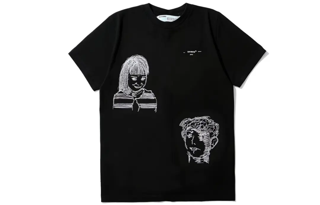 OFF WHITE Ss20 T Shirts Men's Crew Neck Moderate Straight Fit