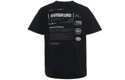 EVISU Straight Fit T Shirt Men's Black