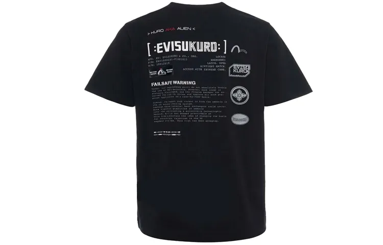 EVISU Straight Fit T Shirt Men's Black