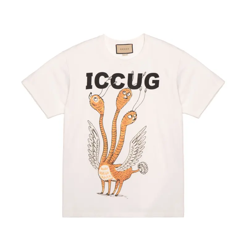 GUCCI T Shirts Men's Beige Crew Neck Moderate
