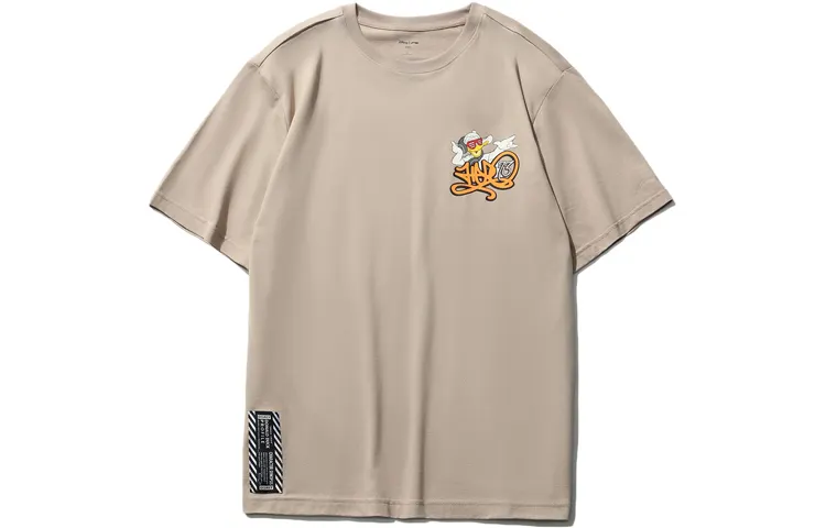 Li Ning X Disney T Shirts Unisex Crew Neck Moderate Straight Fit