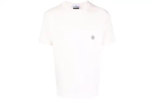 STONE ISLAND T Shirts Men's Light Pink Crew Neck Moderate Straight Fit