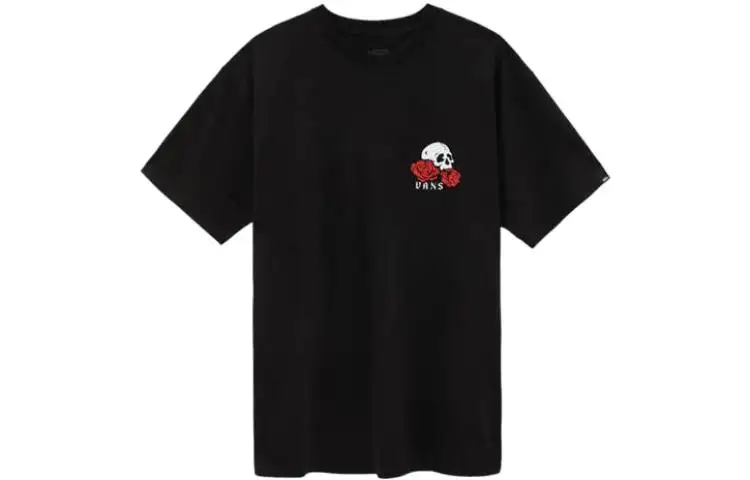Vans T Shirts Men's Black Crew Neck Moderate Straight Fit