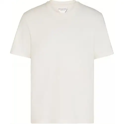 Bottega Veneta T Shirts Men's Pink Chalk White Crew Neck Moderate Straight Fit