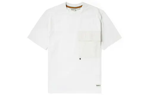 Timberland T Shirts Men's White Crew Neck Moderate Straight Fit