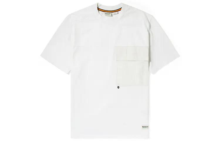 Timberland T Shirts Men's White Crew Neck Moderate Straight Fit