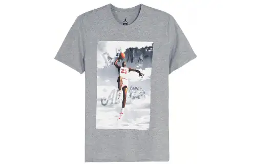 Jordan Dunk Dunk Print Round Neck Regular Short Sleeve T-Shirt Men's Gray