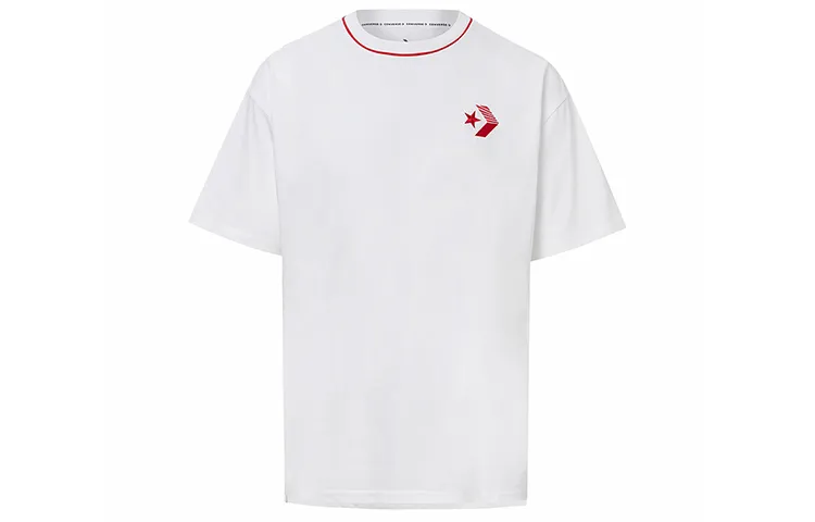 Converse T-Shirts Men's White Crew Neck Moderate Straight Fit