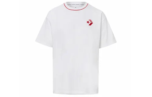 Converse T Shirts Men's White Crew Neck Moderate Straight Fit