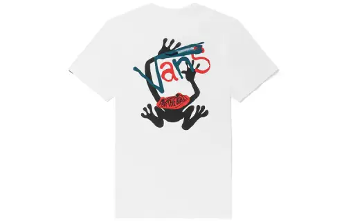 Vans T Shirts Unisex White Crew Neck Moderate Straight Fit