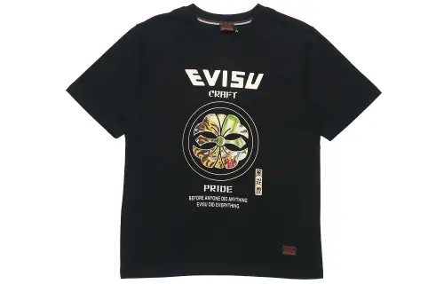 EVISU T Shirts Men's Crew Neck Moderate Straight Fit