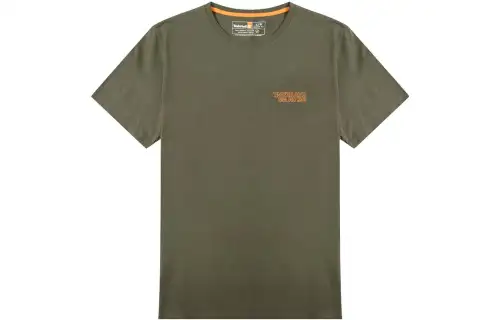 Timberland T Shirts Men's Army Green Crew Neck Moderate Straight Fit