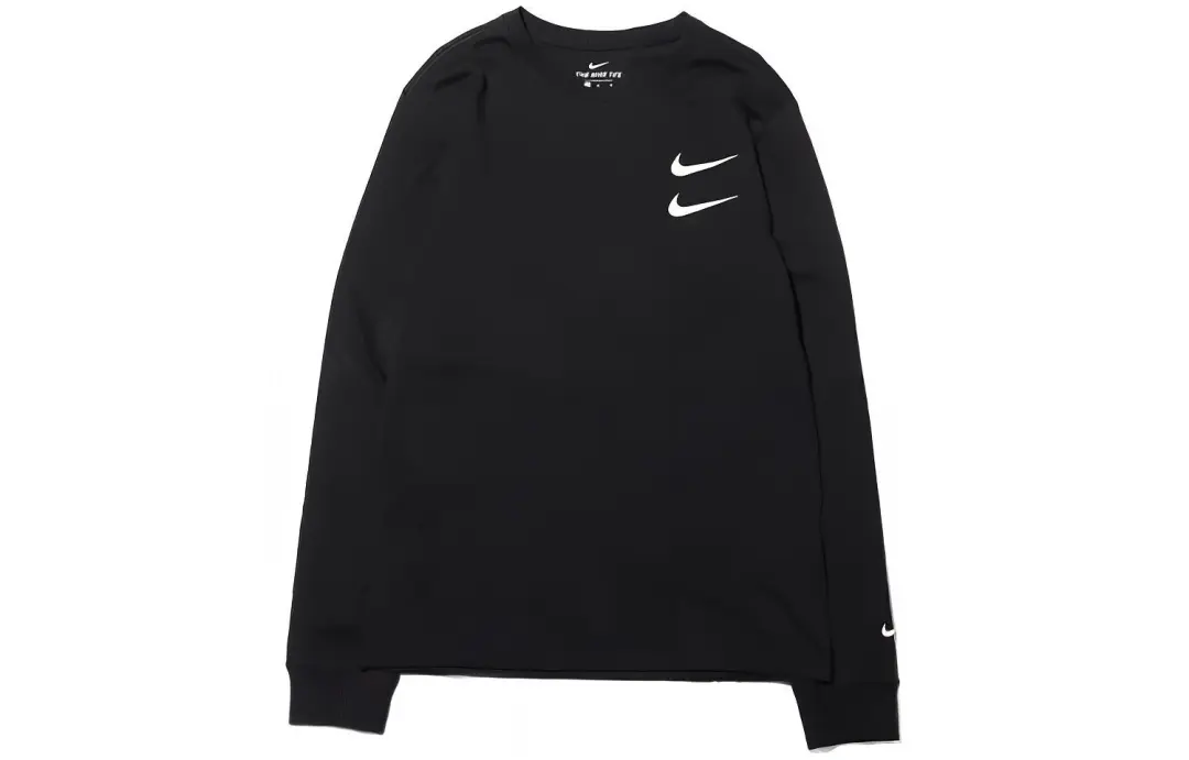 Nike T Shirts Men's Black Crew Neck Moderate Straight Fit