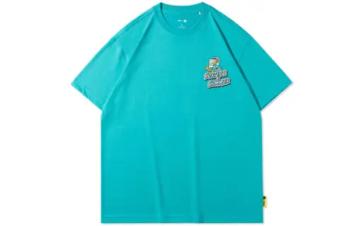 Li Ning X LINE FRIENDS Sports Fashion Collection T Shirts Unisex Ice Porcelain Green Crew Neck Moderate Straight Fit