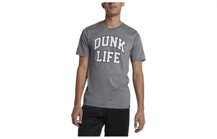 Jordan T-Shirts Men's Gray Crew Neck Moderate