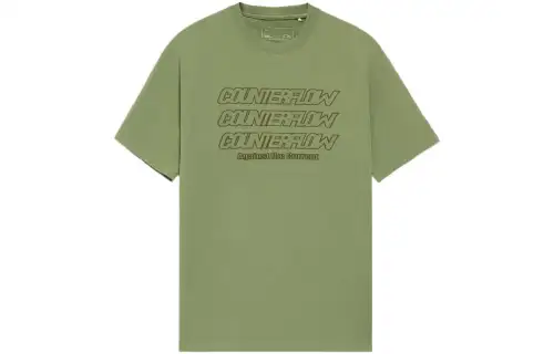 Li Ning CF T Shirts Unisex Green Crew Neck Moderate Straight Fit