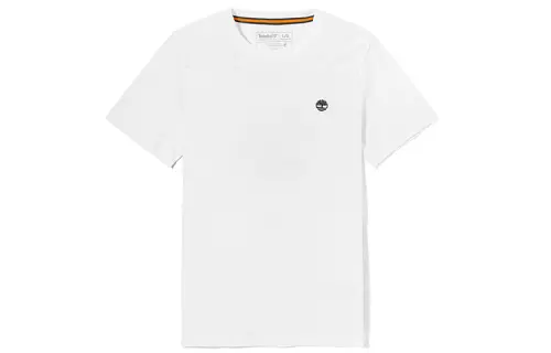 Timberland T Shirts Men's White Crew Neck Moderate Straight Fit
