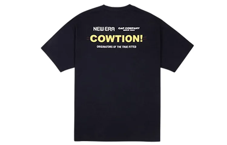 New Era T-Shirts Unisex Black Crew Neck Moderate Straight Fit