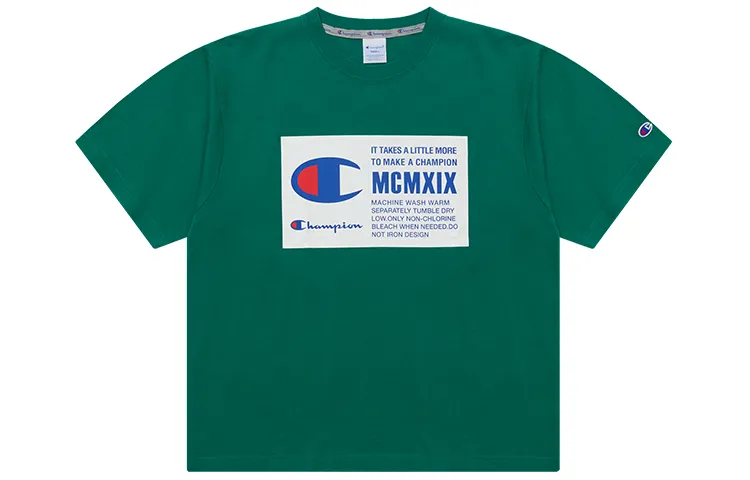 Champion Action Style T-Shirts Unisex Crew Neck Moderate Straight Fit