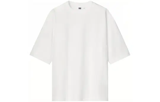 UNIQLO T Shirts Unisex White Crew Neck Moderate Straight Fit