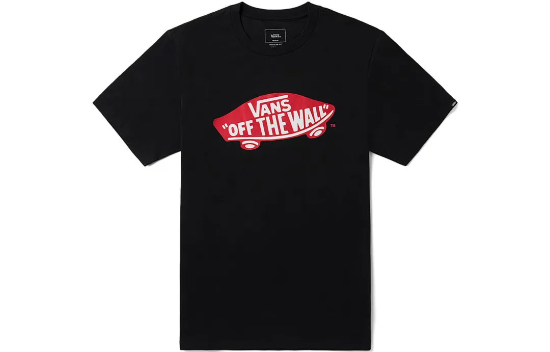 Vans T Shirts Unisex Black Crew Neck Moderate Straight Fit