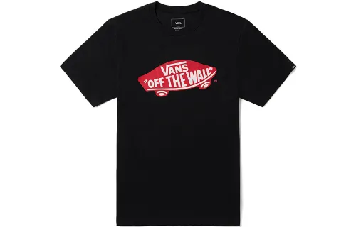 Vans T Shirts Unisex Black Crew Neck Moderate Straight Fit