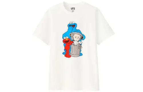 Kaws X UNIQLO X Sesame Street Companion Trash Can Tee