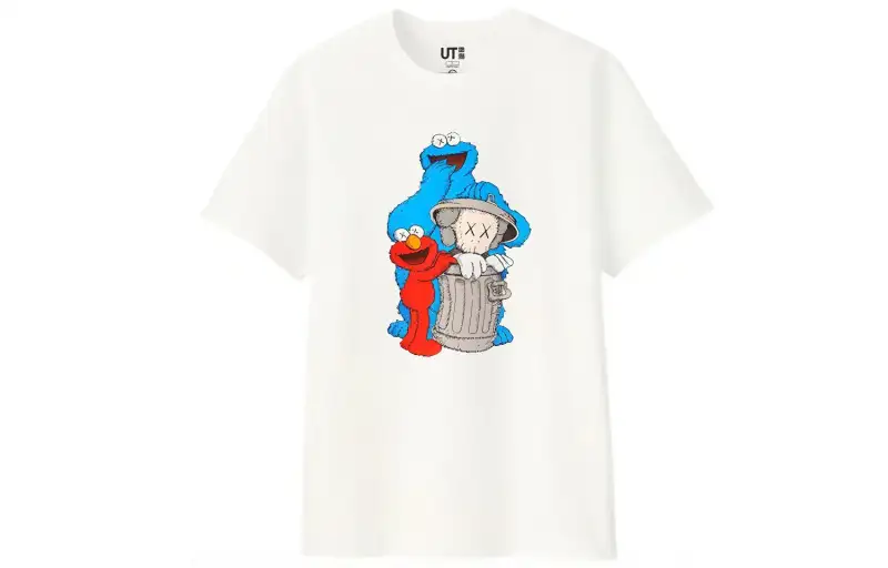 Kaws X UNIQLO X Sesame Street Companion Trash Can Tee
