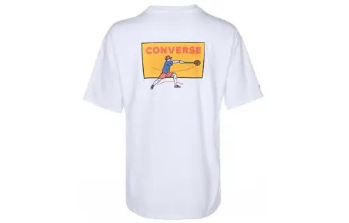 Converse T Shirts Unisex White Crew Neck Moderate Straight Fit