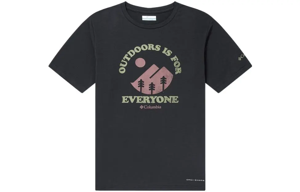 Columbia T-Shirts Men's Black Crew Neck Moderate