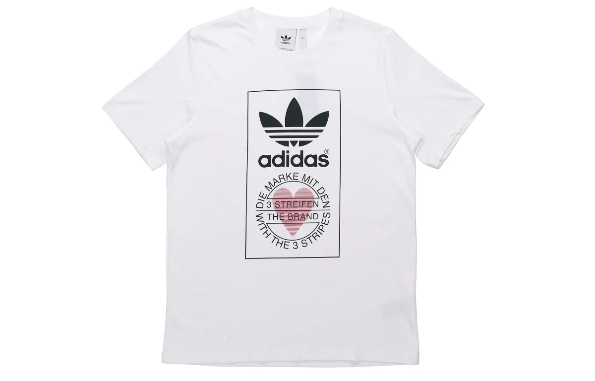 Adidas Originals Love Printing Short Sleeve T Shirt Men's White