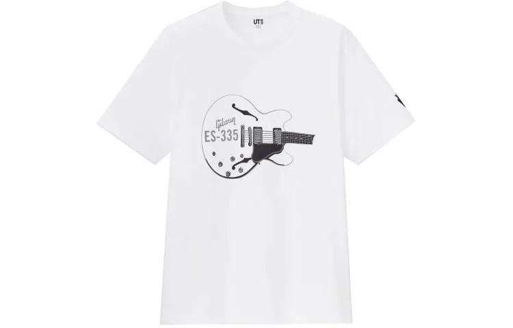 UNIQLO T Shirts Unisex White Crew Neck Moderate Straight Fit