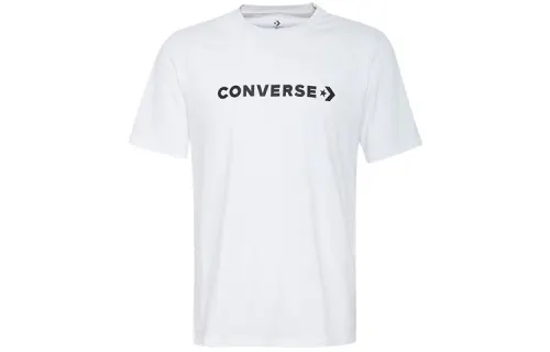 Converse T Shirts Men's White Crew Neck Moderate Straight Fit