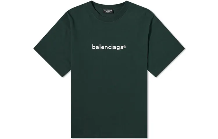 Balenciaga T Shirt Regular Fit Men's Green