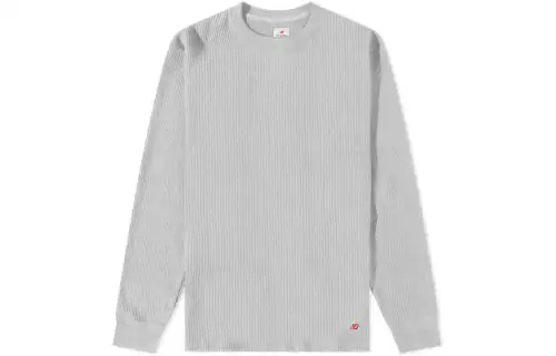 New Balance T Shirts Men's Gray Crew Neck Moderate Straight Fit