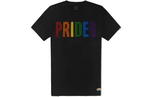 Vans X PRIDE T Shirts Unisex Black Crew Neck Moderate Straight Fit