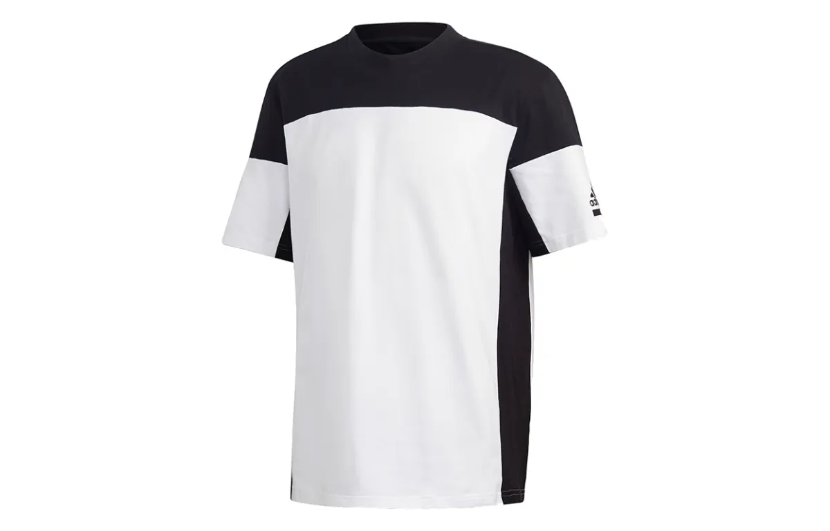 Adidas T-Shirts Men's White Crew Neck Moderate Straight Fit