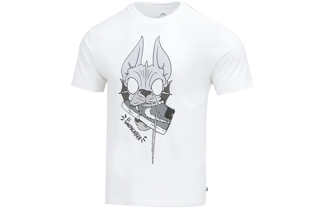 Nike T-Shirts Men's White Crew Neck Moderate Straight Fit