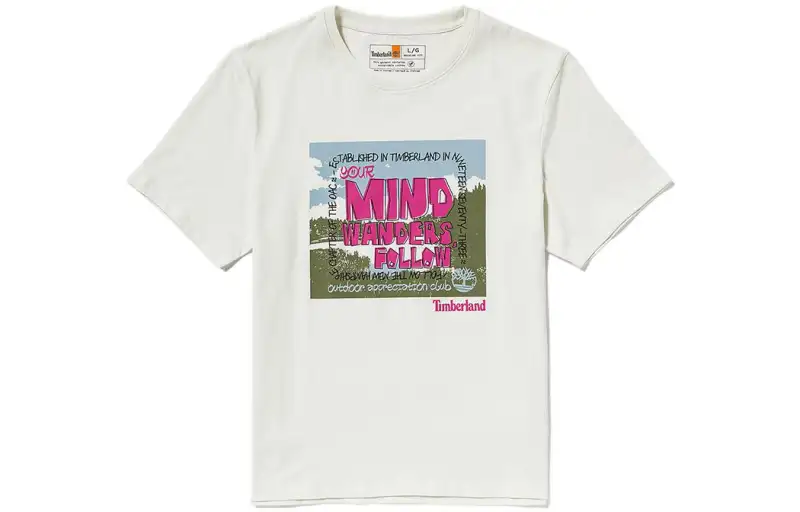 Timberland T Shirt Unisex Vintage White