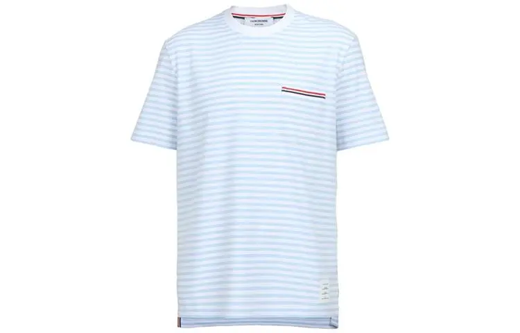THOM BROWNE Stripe Printed Crewneck T Shirt