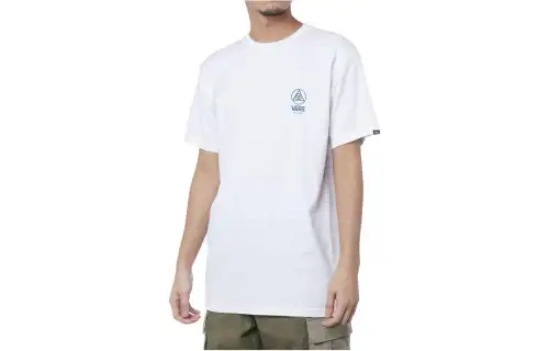 Vans Three Points T Shirts Men's White Crew Neck Moderate Straight Fit
