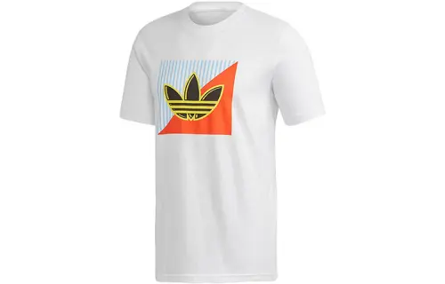 Adidas Originals Diagonal T Shirts Men's White Crew Neck Moderate Straight Fit