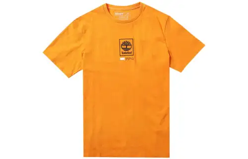 Timberland T Shirts Men's Orange Crew Neck Moderate Straight Fit