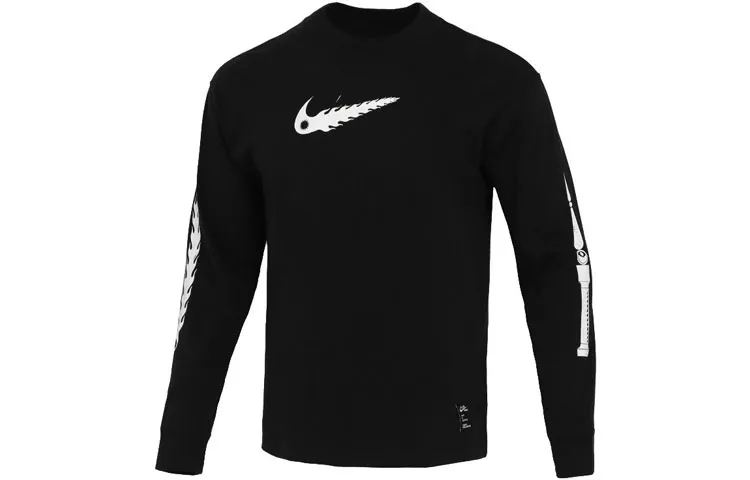 Nike T-Shirts Men's Black Crew Neck Moderate Straight Fit