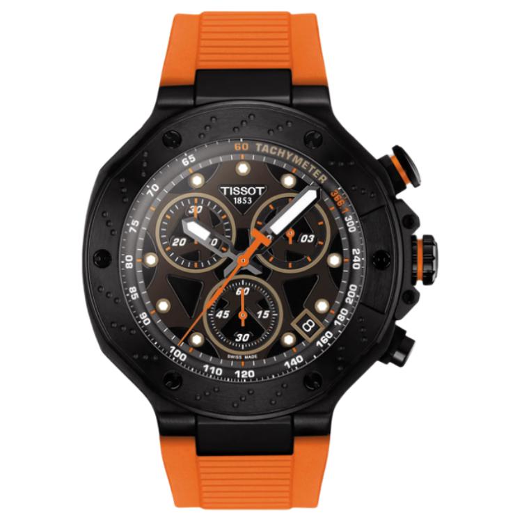 Мужские часы TISSOT с силиконовым ремешком (черные)